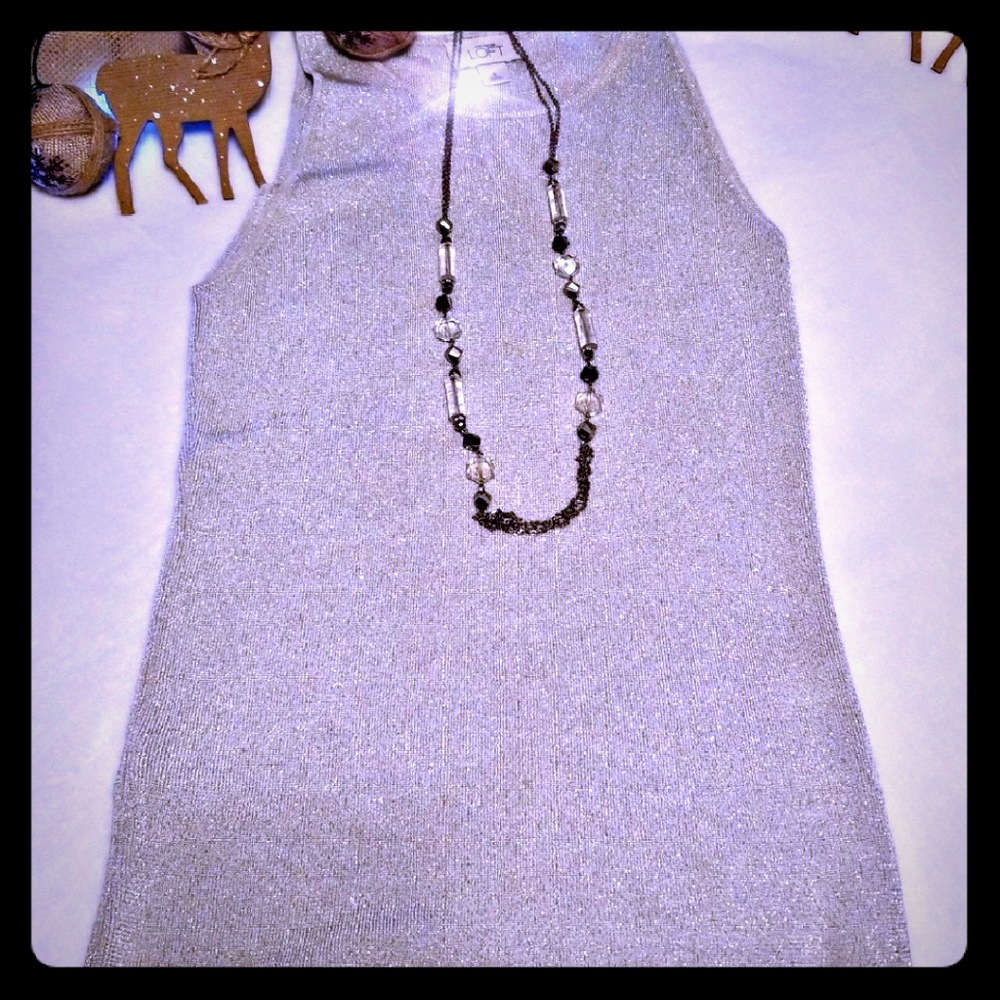 Pre Loved Silver Sparkle Loft Dress Sleeveless Top